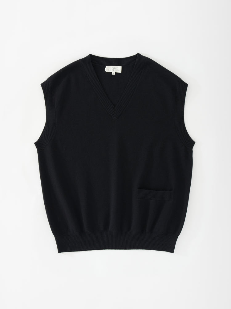 Foss Knit Vest in Black– Studio Nicholson