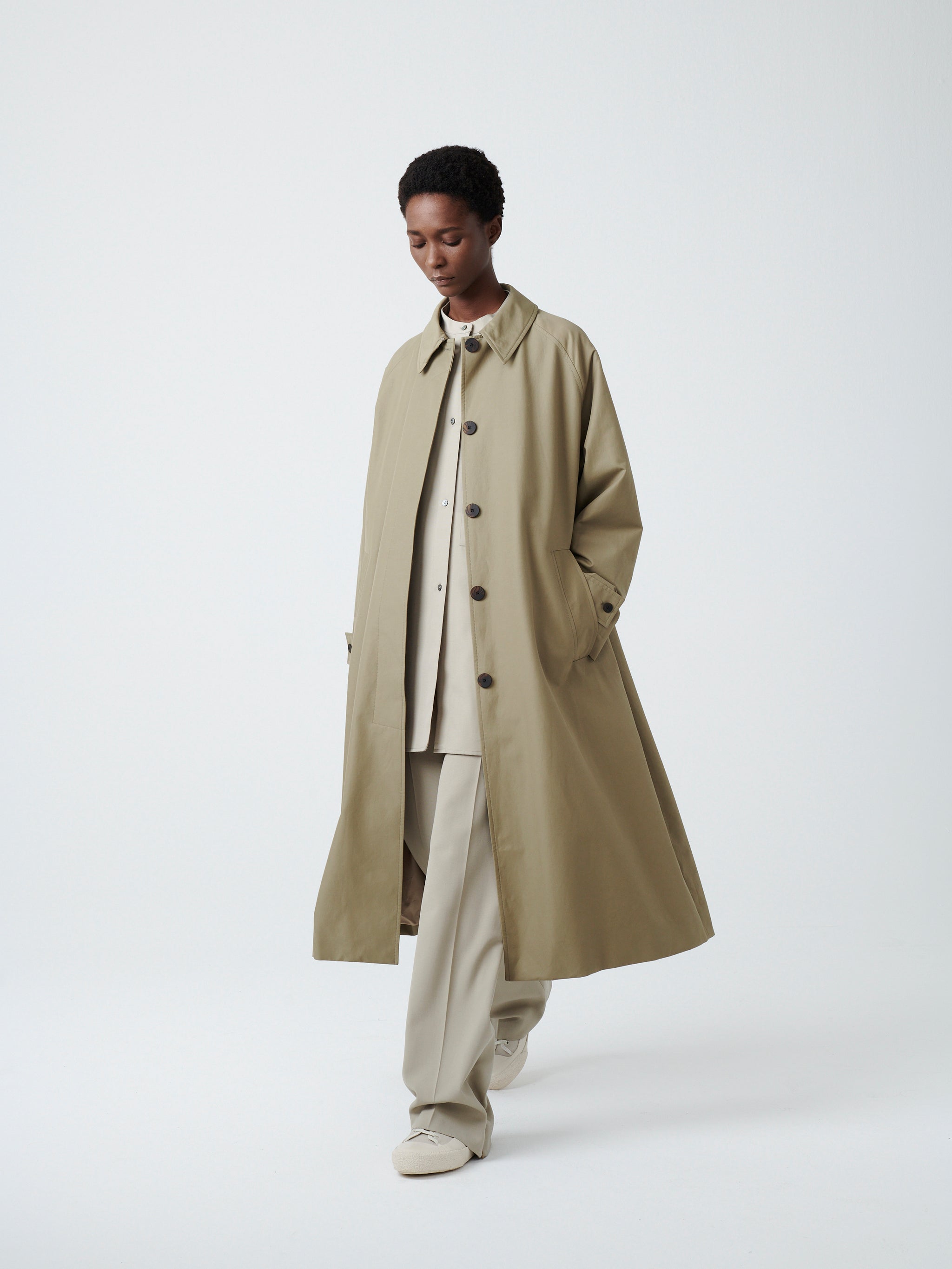 Holin Coated Cotton Coat in Birch– Studio Nicholson