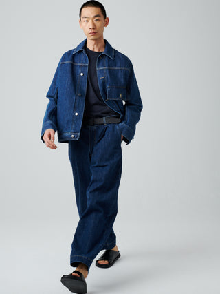 Lazar Washed Denim Jacket in Indigo– Studio Nicholson