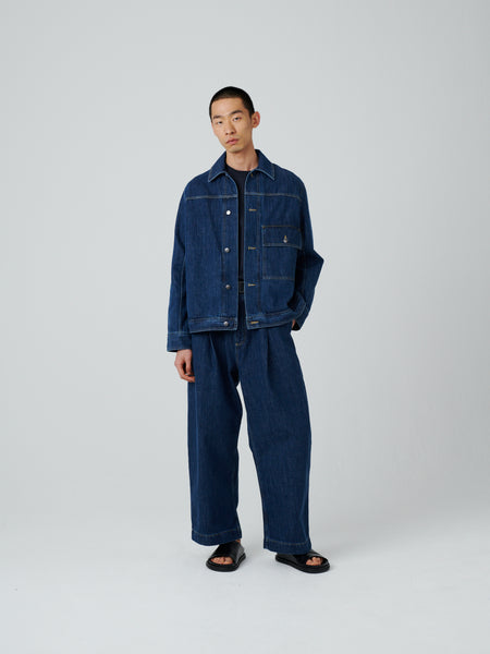 Lazar Washed Denim Jacket in Indigo– Studio Nicholson